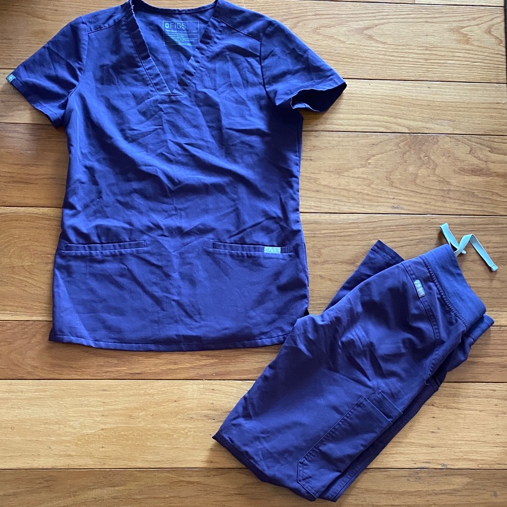 Figs Set Purple Technical Collection Top and Bottom XXS